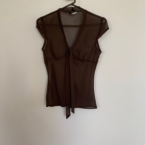 Brown sheer blouse